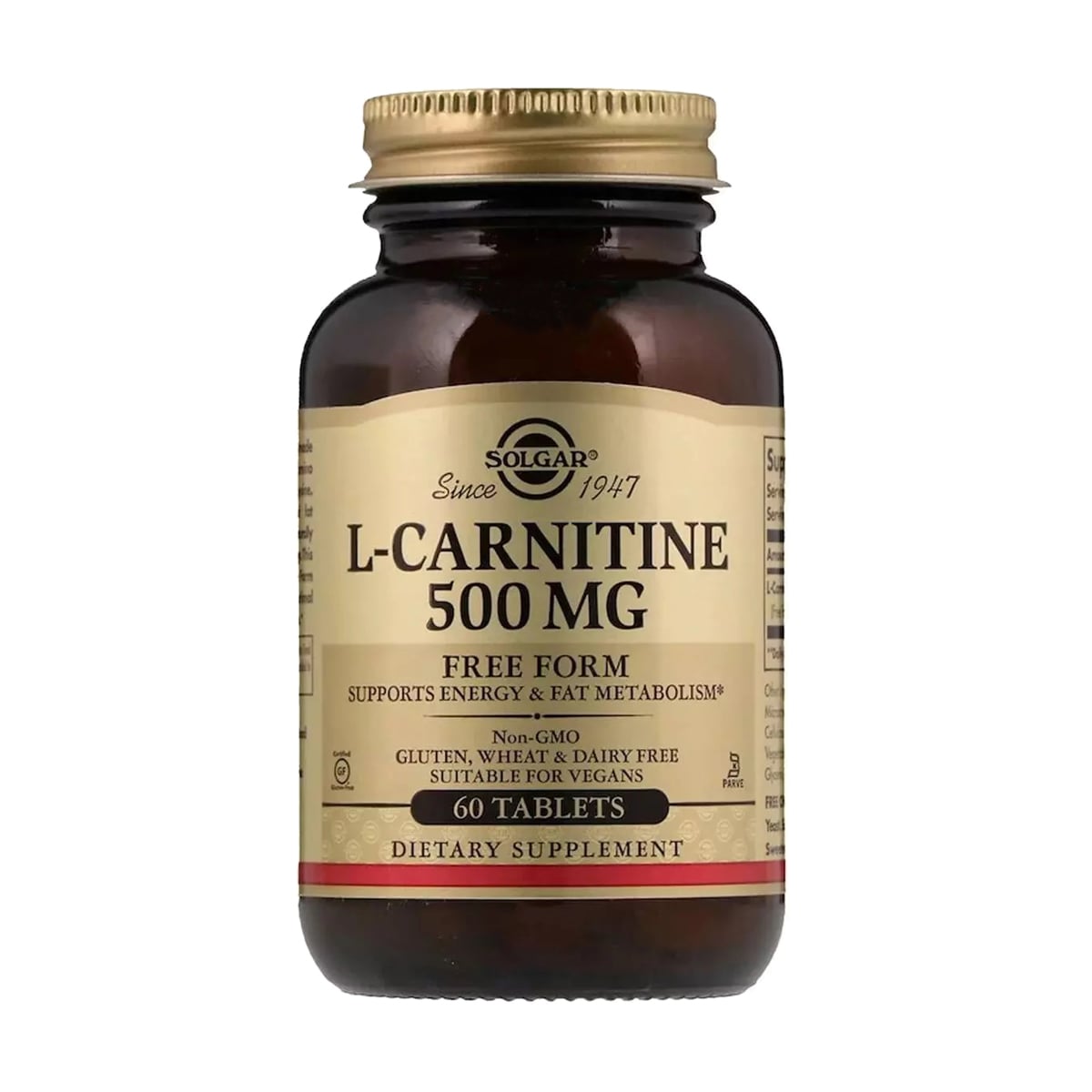 L-Карнітин Solgar L-Carnitine 500 мг, 60 таблеток